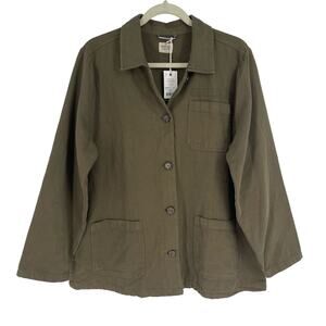 Marine Layer Gracey Chore Coat Olive Green XL Organic Cotton NWT